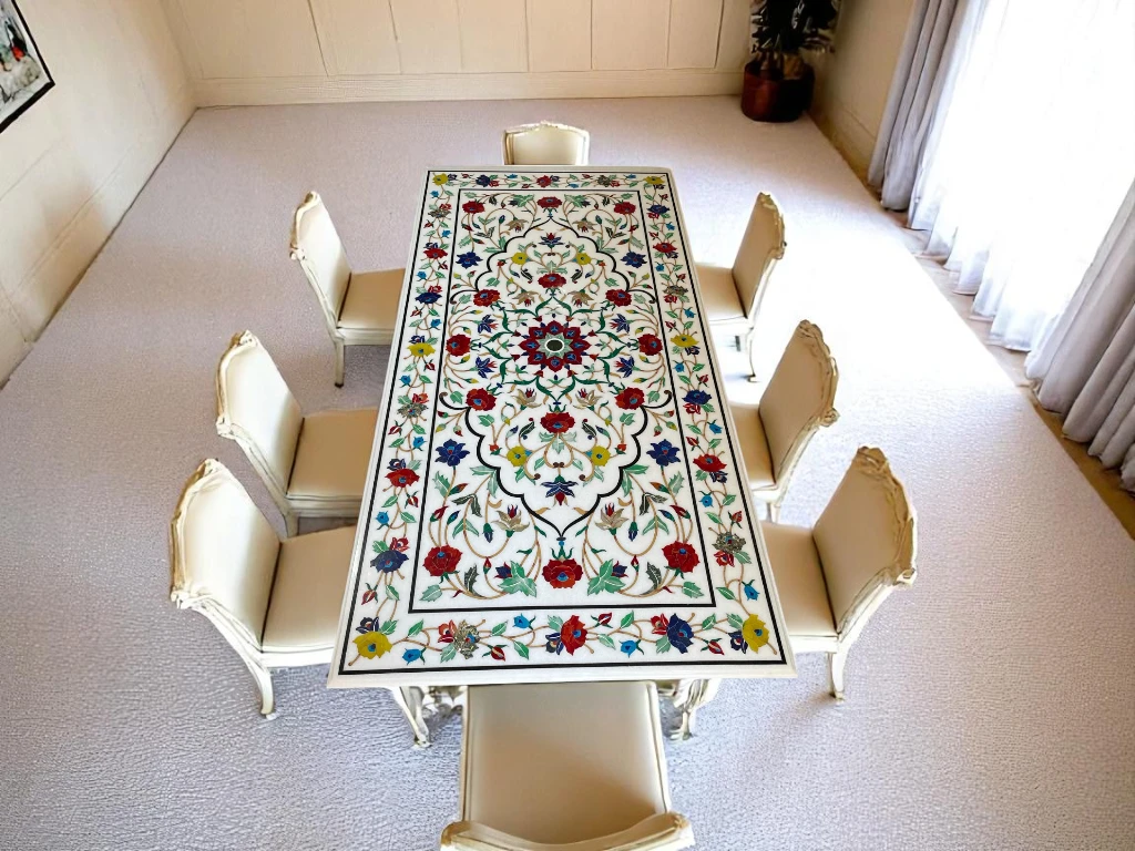 Luxury Marble Top Rectangular Dining Table Sale 